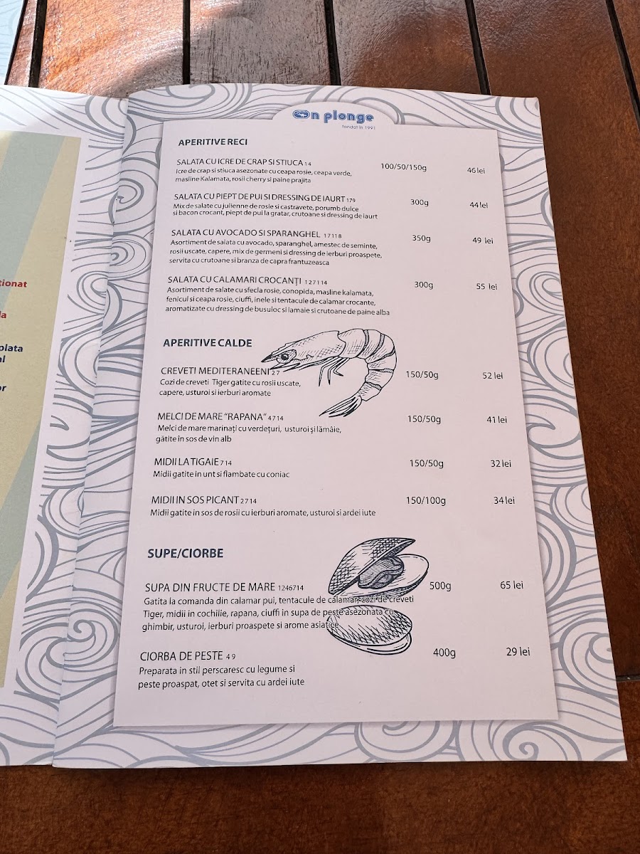 On Plonge Menu - Image 1